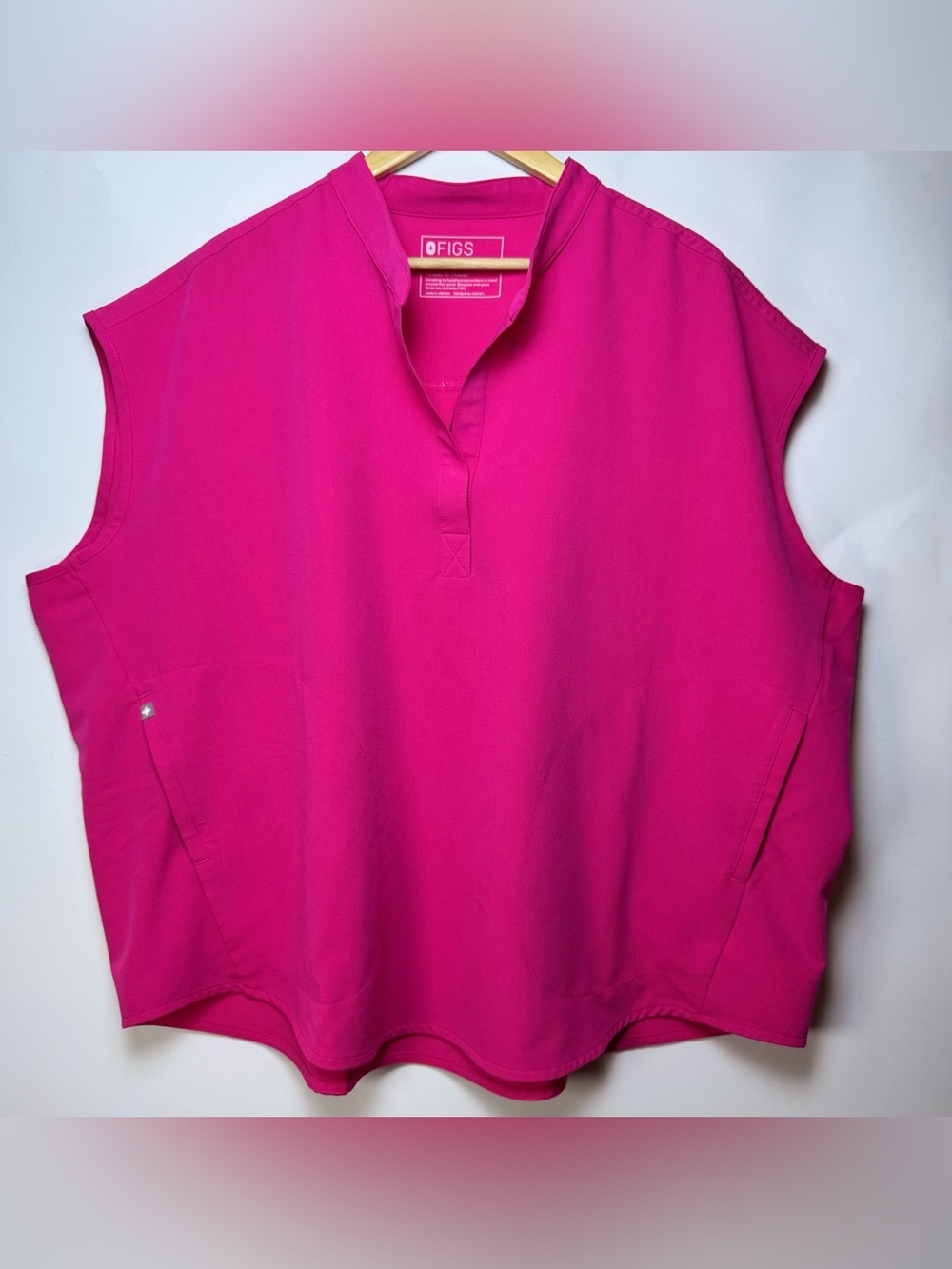 Plus Sized Figs Women’s Scrub Top - Rafaela in Fuchsia 3XL